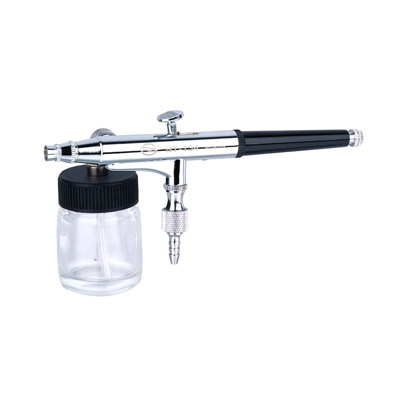 2option Double Action Cup aerografo BT-134 con bottiglia di vetro per body art, nail art e decorazione di torte aerografate